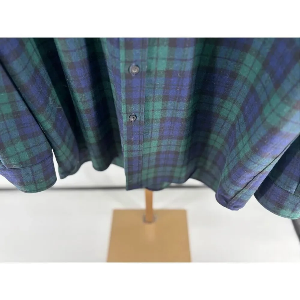 Pendleton Lodge Shirt Blackwatch Tartan 100% Virgin Wool Button Up Mens Size XL